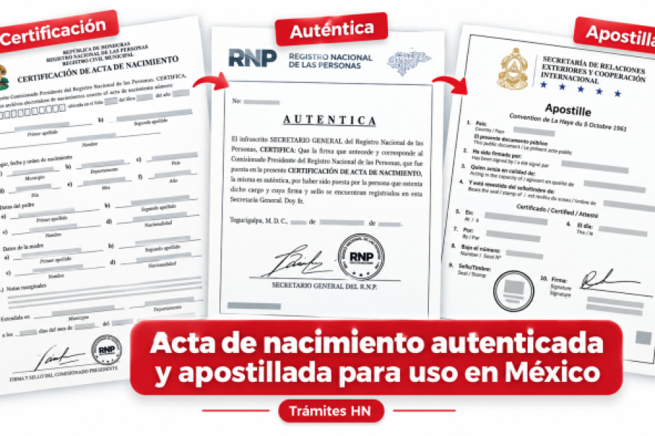 PARTIDA APOSTILLADA DE HONDURAS PARA MEXICO