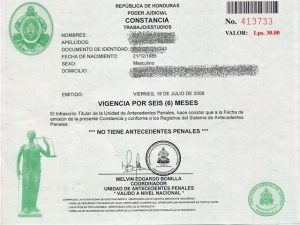 ¿Como Obtener la Constancia de Antecedentes Penales en Honduras?