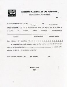 ¿Como obtener la Constancia de Parentesco en Honduras?