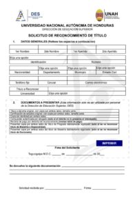 Honduras: Reconocimiento de Titulo de Universidad Privada en la UNAH