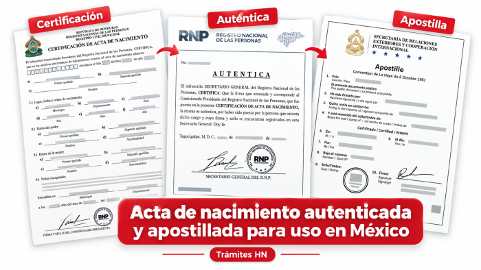 PARTIDA APOSTILLADA DE HONDURAS PARA MEXICO